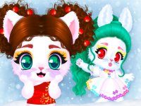 Cat and Rabbit Holiday Dress Up Online Game