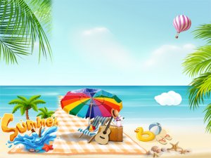 Summer Beach Slide Puzzle Game Online